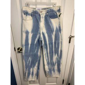 &Denim Loose Straight High Waisted Ankle Tie Dye Jeans Size 8 - NWT